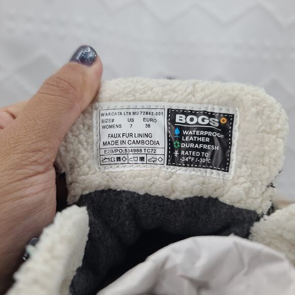 BOGS Arcata Urban leather mid winter boot Waterproof Insulated Women’s Size 7 - Picture 8 of 15